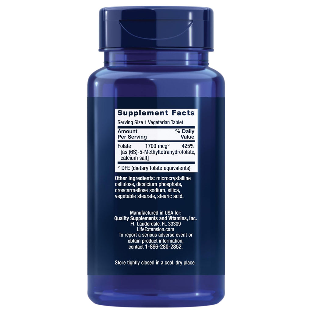 Life Extension Optimized Folate, 1700 mcg DFE, 100 Vegetarian Tablets
