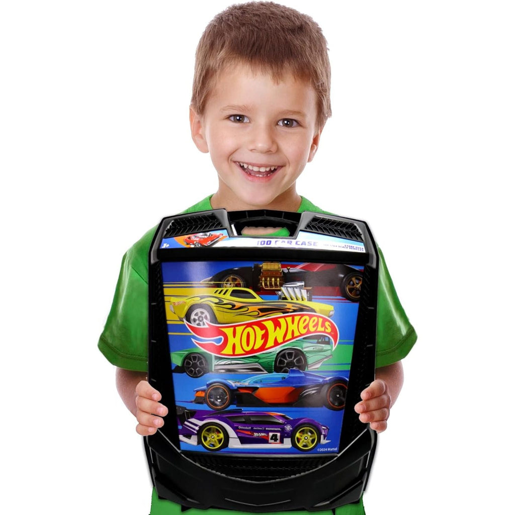 Buy now Hot Wheels 100-Car Storage Case – Large Capacity Organizer for 1:64 Die-Cast Vehicles with Handle and Latch, Durable Portable Carrying Case for Kids, Travel, and Toy Car Collectors at indiglob india