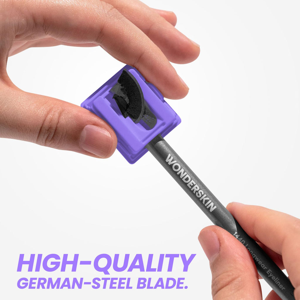 Wonderskin Makeup Pencil Sharpener - Eyeliner & Lip Liner Pencil Sharpener | Creates a precise point for eyeliner and lip liner pencils with clean, smooth sharpening.