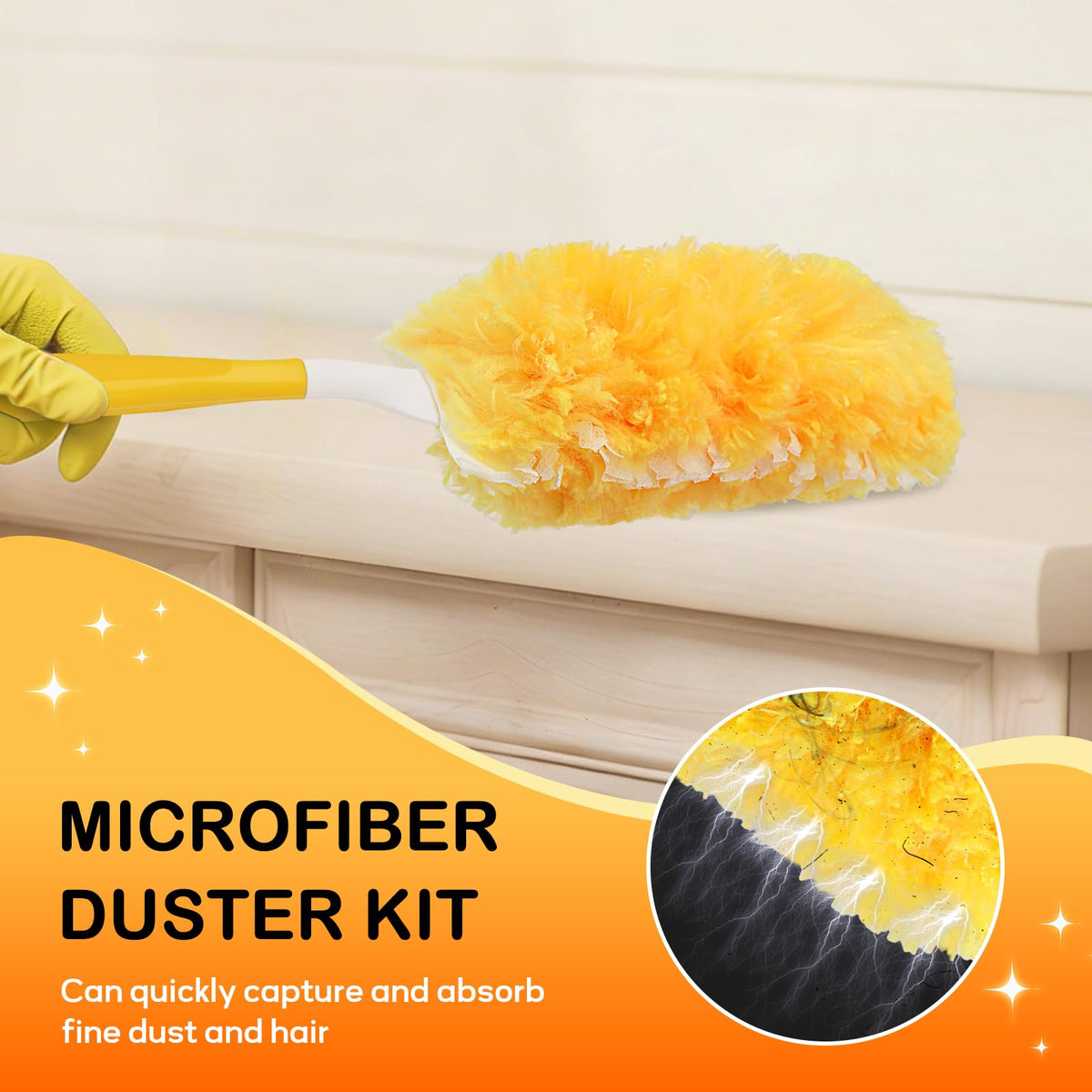 SetSail Heavy Duty Duster Refills for Swiffer Duster with 1 Handle，30 Count