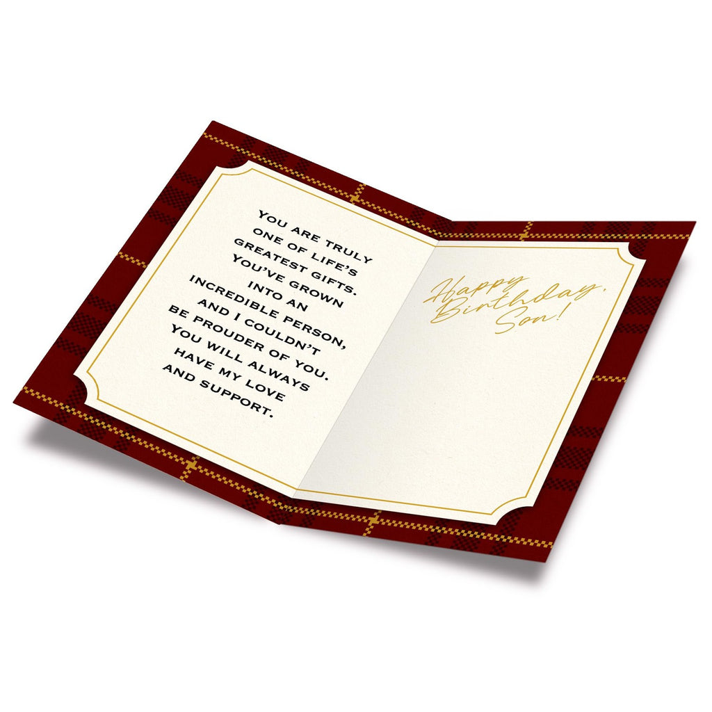 Prime Greetings Birthday Card For Son, Made in America, Packaged in Protective Mailer. Eco-Friendly, Thick Card Stock with Premium Envelope 5in x 7.75in