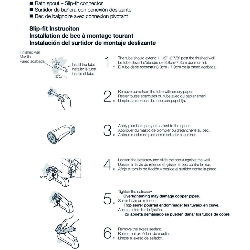 Buy now KOHLER GENUINE PART GP85556-CP DIVERTER BATH SPOUT - SLIP FIT CONNECTION, 1/2" Connection at indiglob india