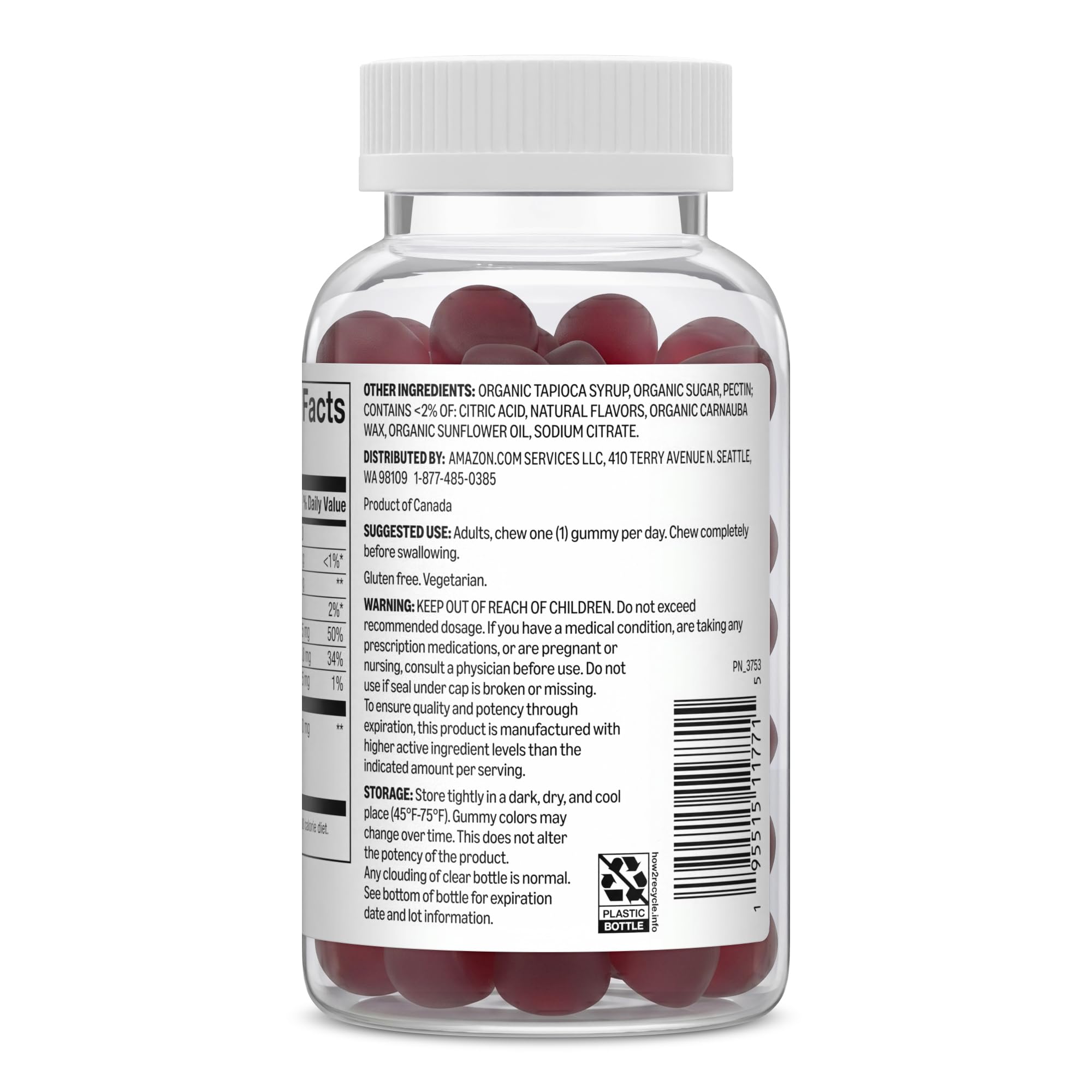 Amazon Basics Adult Elderberry 50 mg Gummy, 120 Count