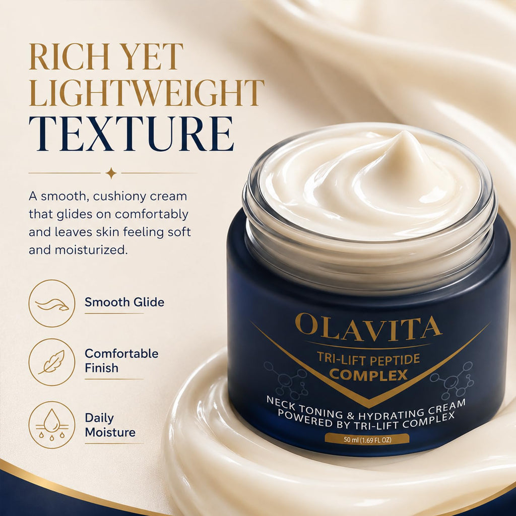 OLAVITA Tri-lift Peptide Complex Cream, Tri-lift Peptide Cream for Wrinkle Anti Aging,Neck Firming Moisturizer for Skin Smoother and More Refined
