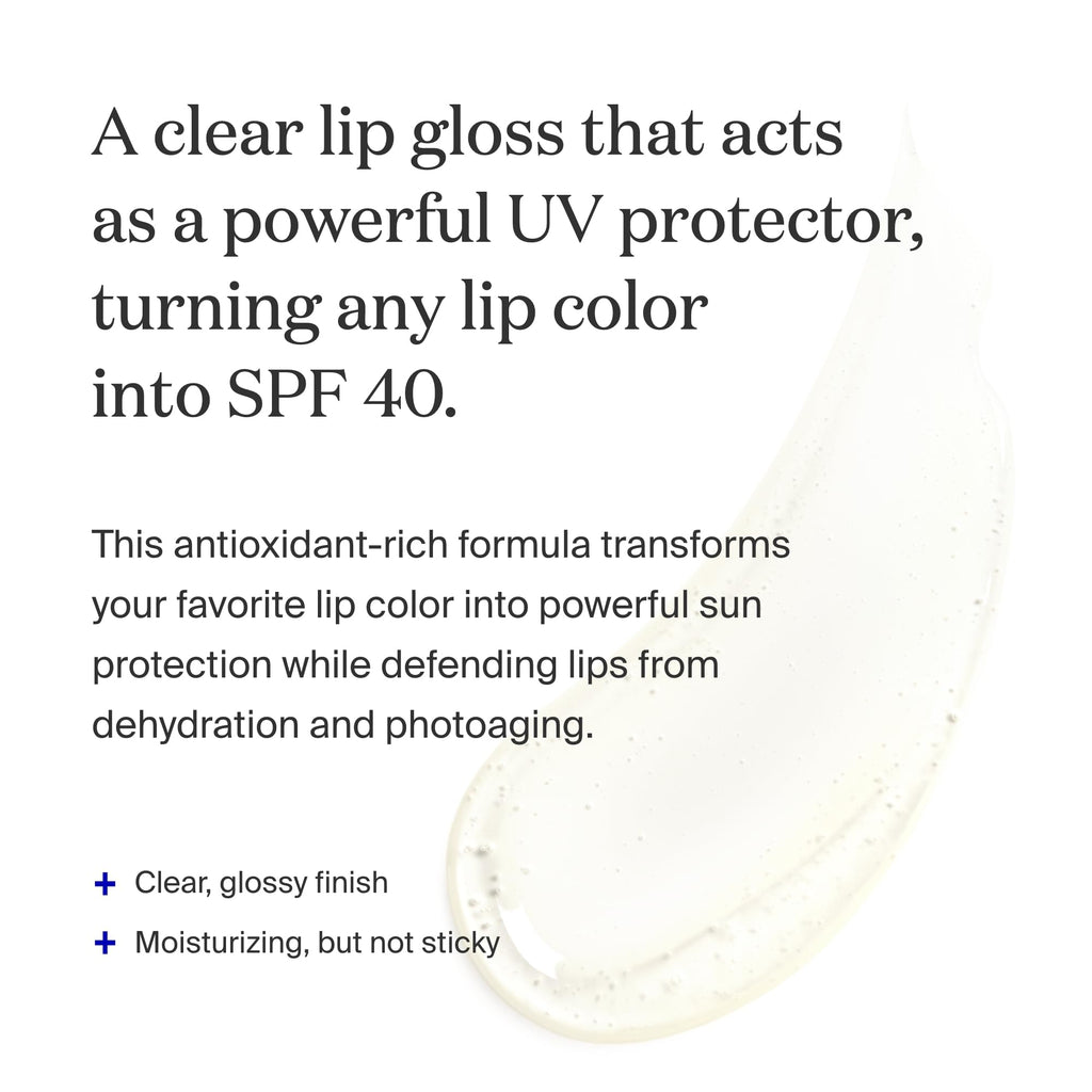 Buy now Supergoop! Lipscreen Shine SPF 40, 0.34 fl oz - Water-Resistant Clear Lip Gloss - Broad Spectrum SPF Lip Balm with Grape Seed Extract, Sunflower Seed Oil & Kelp Extract - Non-Sticky Formula at indiglob india