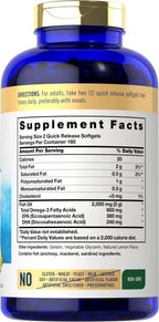 Carlyle Fish Oil Omega 3 Supplements | 2000mg | 320 Softgels | EPA & DHA