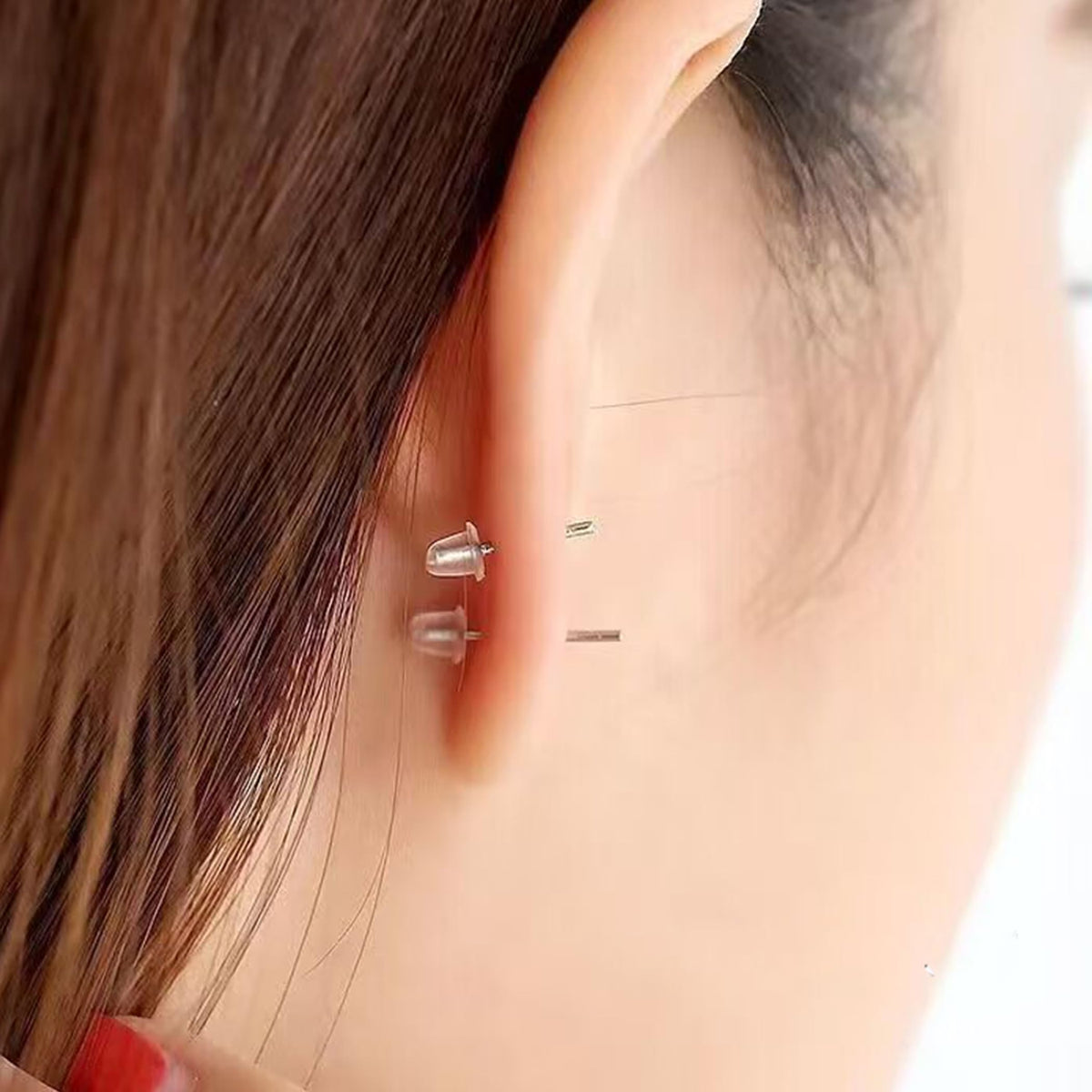 Silicone Earring Backs, 200 Pcs Soft Clear Hypoallergenic Replacement Stoppers for Stud Post, Hoop, Fishhook Earrings