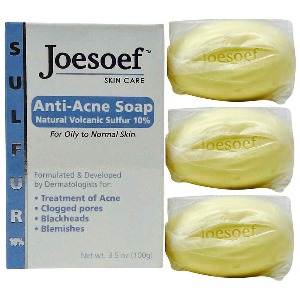 Buy now Joesoef Anti-Acne Soap, Natural Volcanic Sulfur 10%, for Oily to Normal Skin, 3.5-Ounces (Pack of 3) at indiglob india