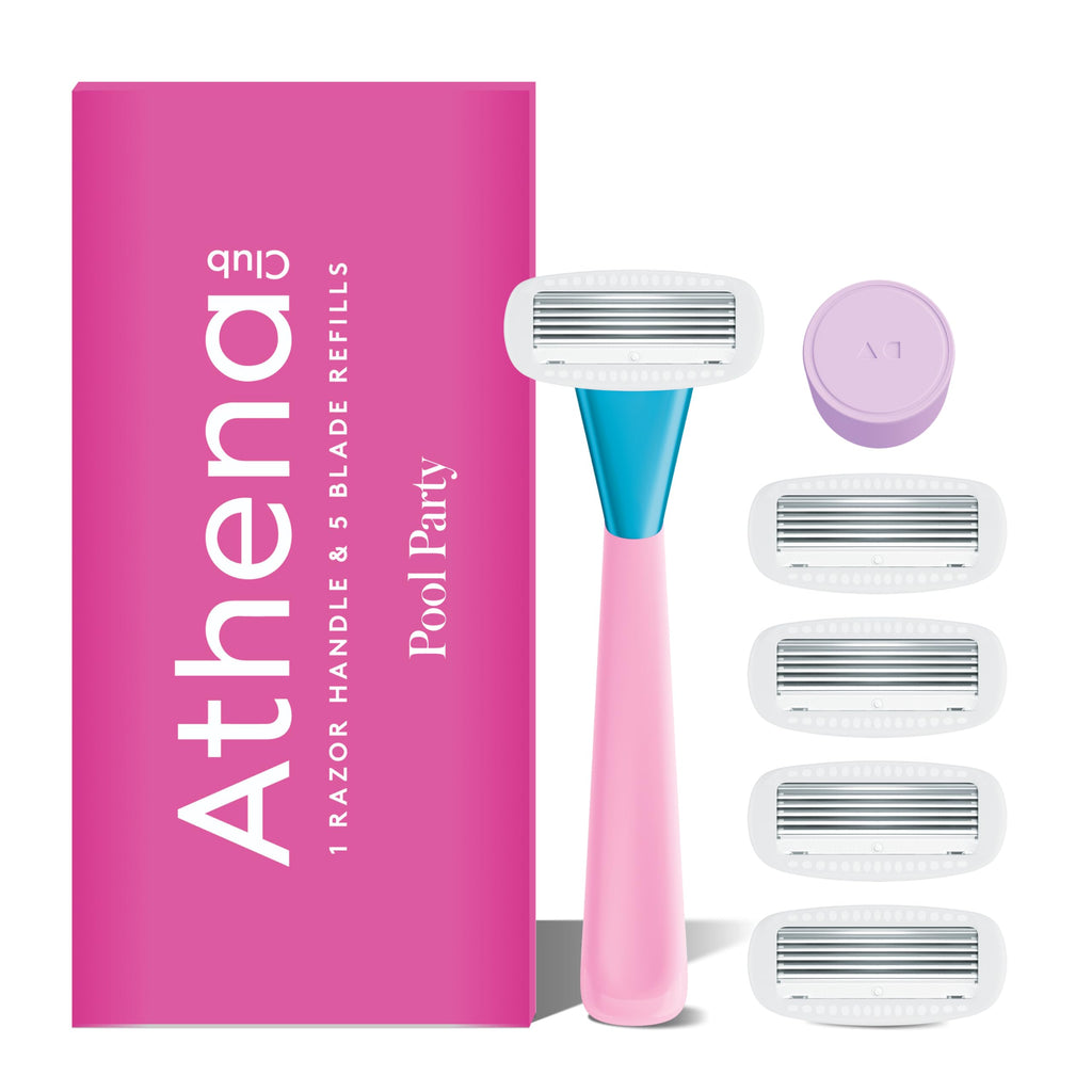 Athena Club Women's Razor Blade Refills, 5-Blade Cartridges, 8 Count | Shea Butter & Hyaluronic Acid Infused Stainless Steel Razors for Women , Great for Sensitive Skin , 8-Pack Refill