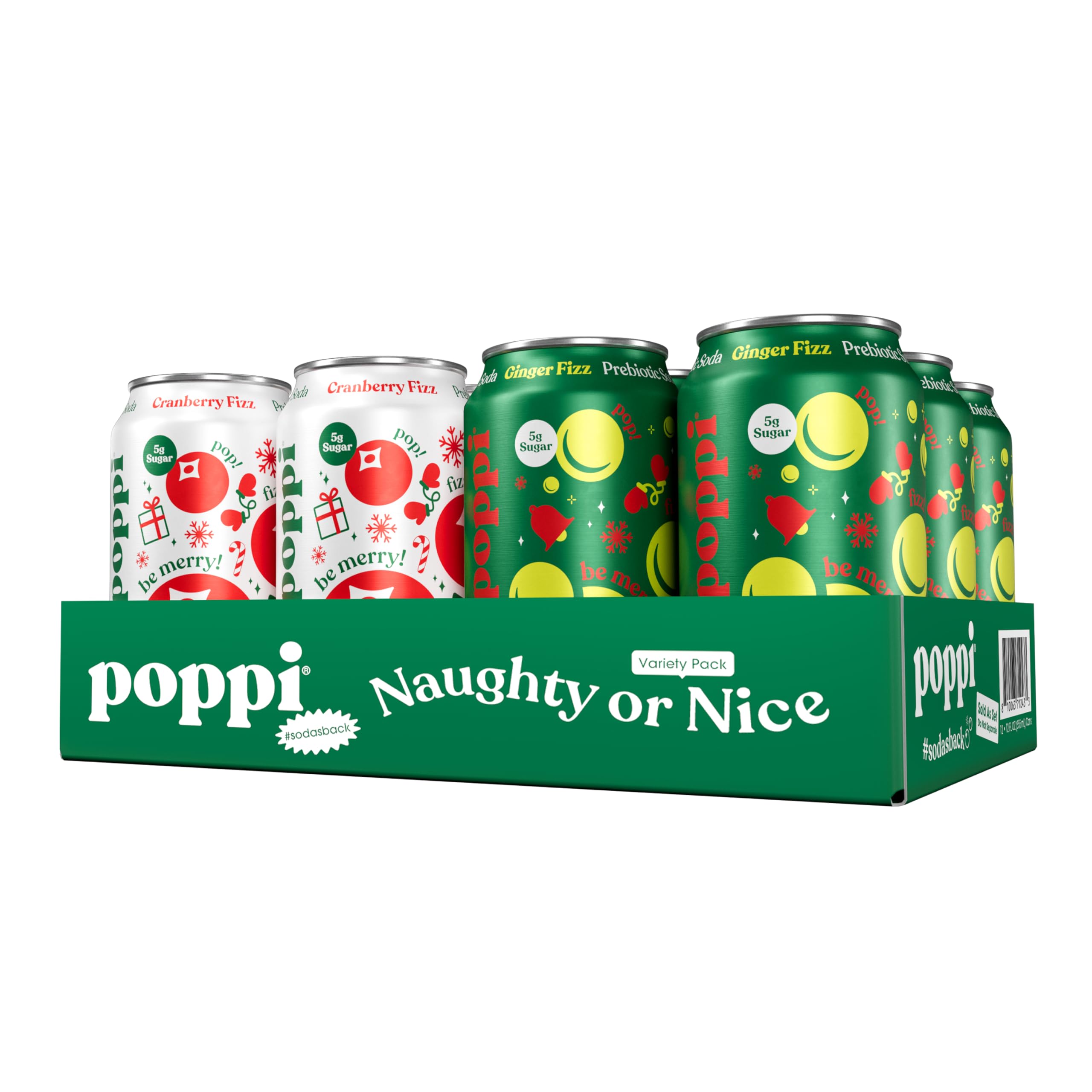 Buy now Poppi Sparkling Prebiotic Soda Beverage with Apple Cider Vinegar, Seltzer Water and Fruit Juice, The Classics Variety Pack, 12 Fl Oz, Pack of 12, Packaging May Vary (Variety) Naughty or Nice at indiglob india