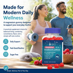 Magnesium Complex 14-in-1 Gummies Sugar-Free – with Ashwagandha, L-Theanine, D3 & Zinc – Cortisol Supplements for Women – Berry Flavor 90 Gummies 45 Servings