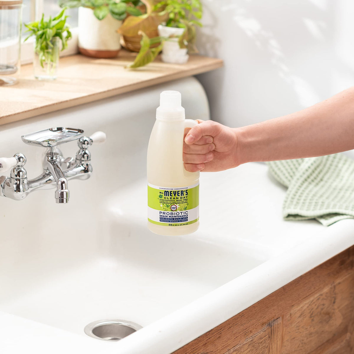 MRS. MEYER'S CLEAN DAY Probiotic Drain Maintenance, Lemon Verbena, 32 fl oz