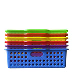 4E's Novelty 6 Pcs Colorful Plastic Classroom Storage Bins 13.75" X 10.25" for Organizing A4 Papers Trays, Turn In Containers Kids School Teachers Classroom Organization & Storage Supplies