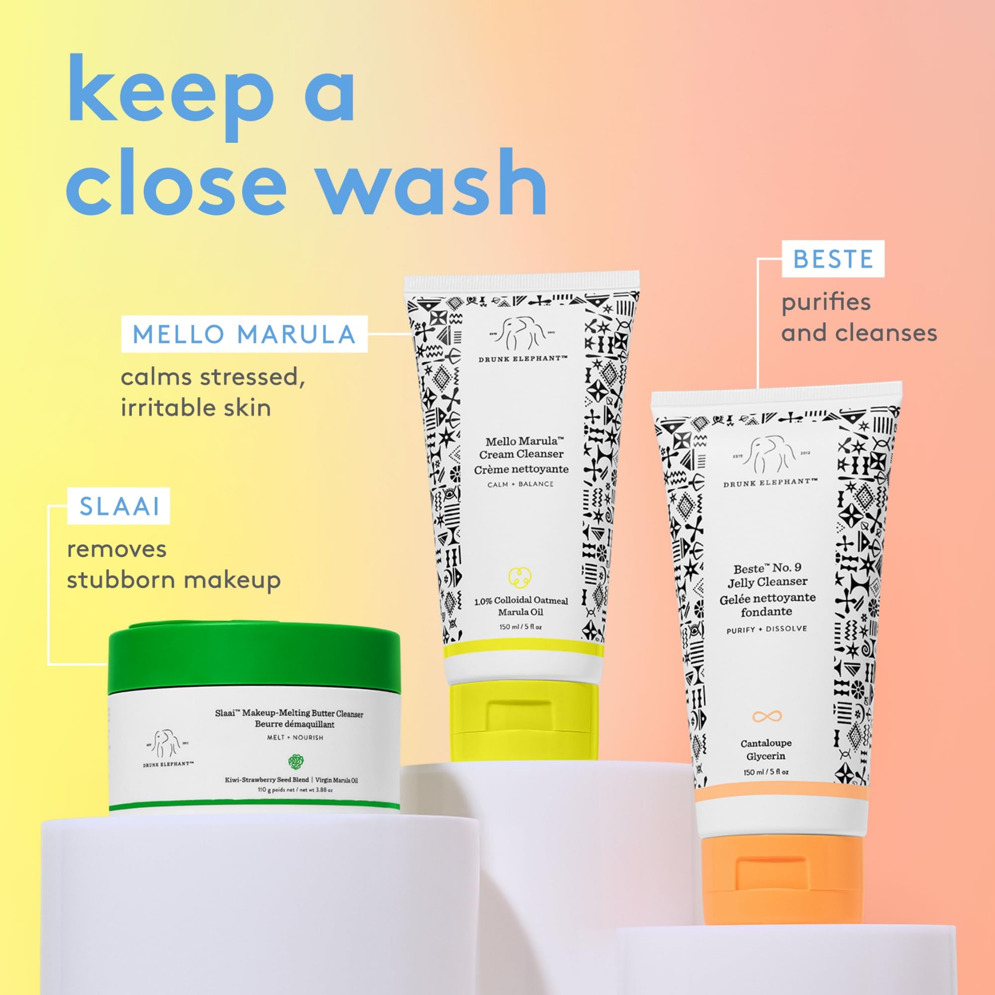 Buy now Drunk Elephant Mello Marula Cream Cleanser - 150 ml/5 fl oz - Calming Face Wash - Clean Clinical Skincare - Cruelty-Free - Dermatologist-Tested - Free of Essential Oils, Silicones, and Fragrance at indiglob india