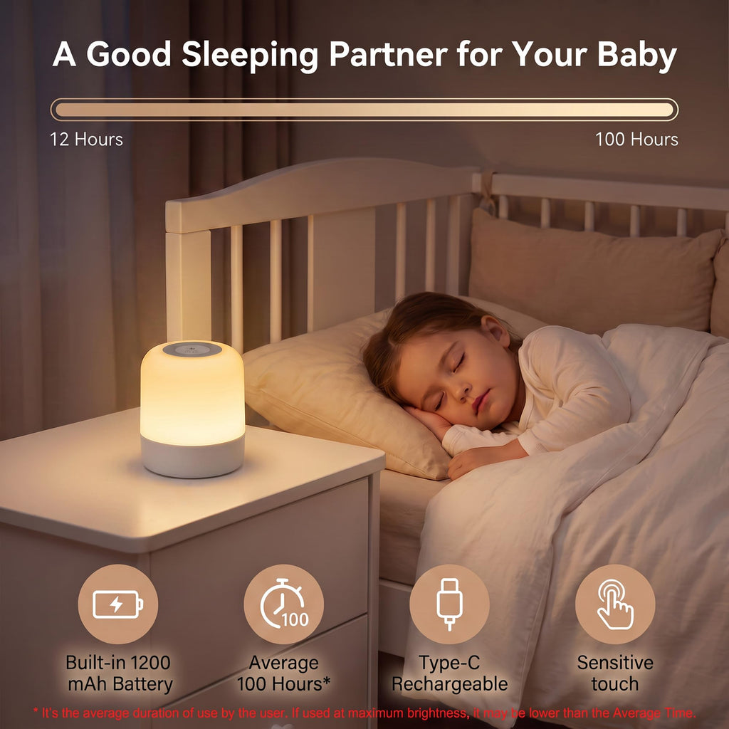 Baby Night Light, 3 Colors Egg Light for Nursery - Small Size
