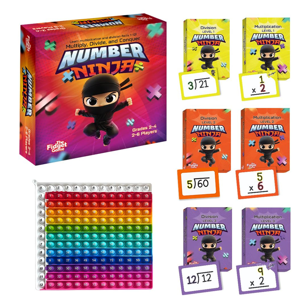 The Fidget Game Number Ninja, Multiplication & Division Game for Grades 2–4