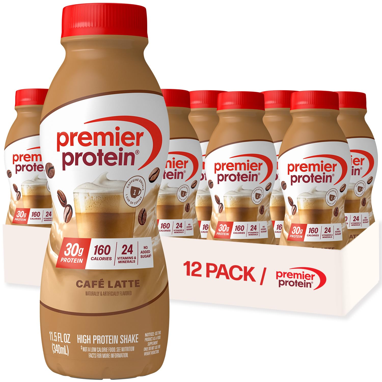 Buy now Premier Protein Shake, Peaches & Cream, 30g Protein, No Added Sugar, 24 Vitamins & Minerals to Support Immune Health, 11.5 fl oz, 12 Pack (Packaging May Vary) Cafe Latte 11.5 Fl Oz (Pack of 12) at indiglob india