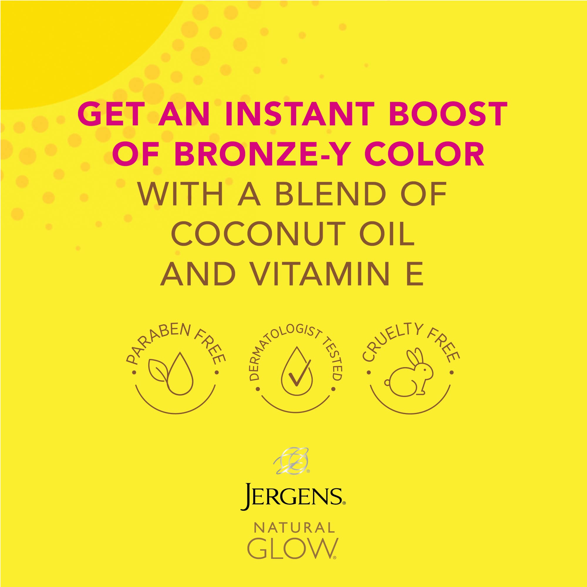 Jergens Natural Glow Instant Tanning Moisturizer, Light Bronze, 6 fl oz | Instant Bronze Color, Natural-Looking Tan, Lightweight Formula, Streak-Free Application, Sunless Glow
