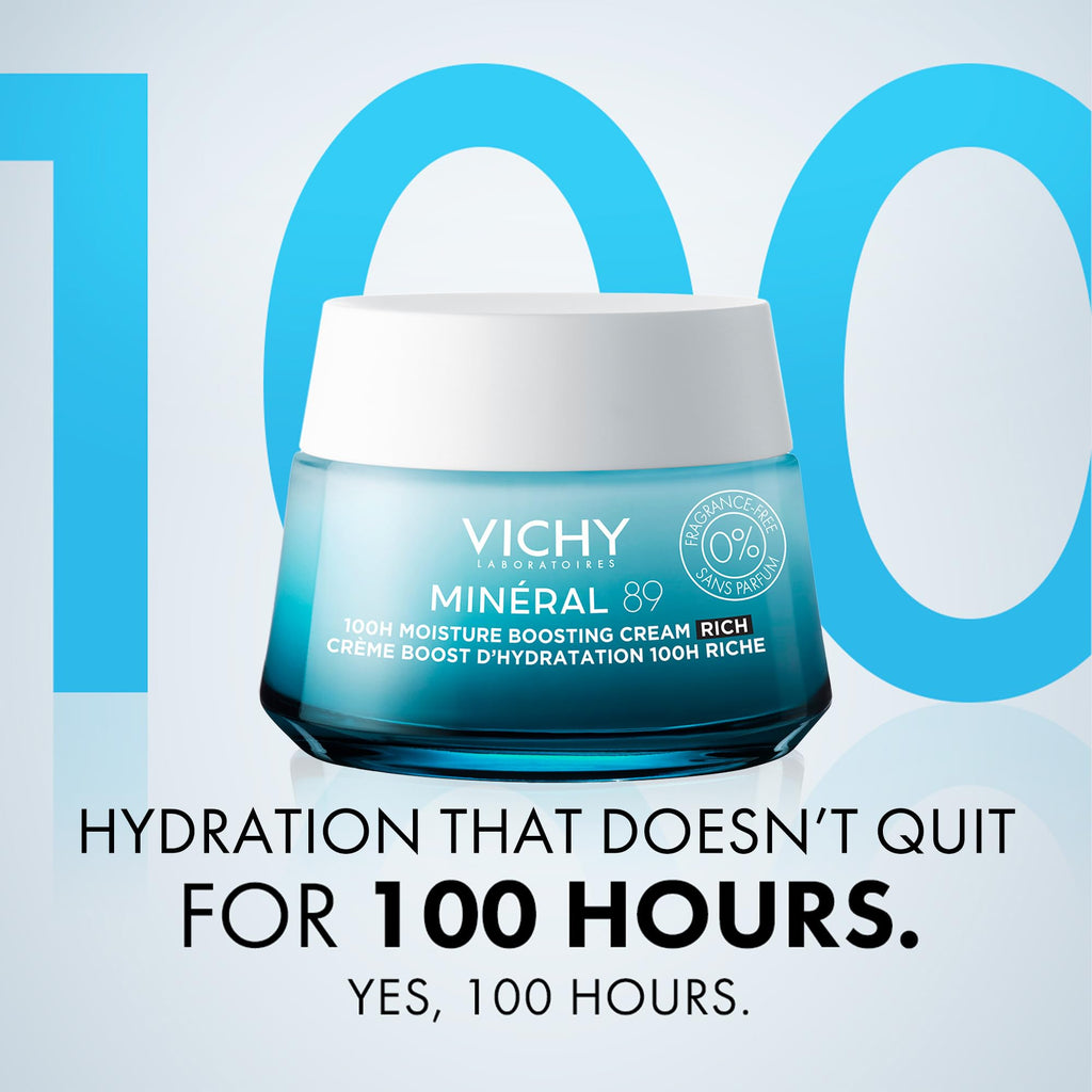 VICHY Mineral 89 100H Moisture Boosting Rich Face Cream, 1.69oz