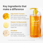 medicube Kojic Acid Turmeric Brightening Body Wash, 13.52 fl.oz | Shower Gel for Uneven Skin - Niacinamide, Vitamin C, AHA BHA, Deep Cleansing & Hydrating, Easy & Effective, 13.52 fl.oz