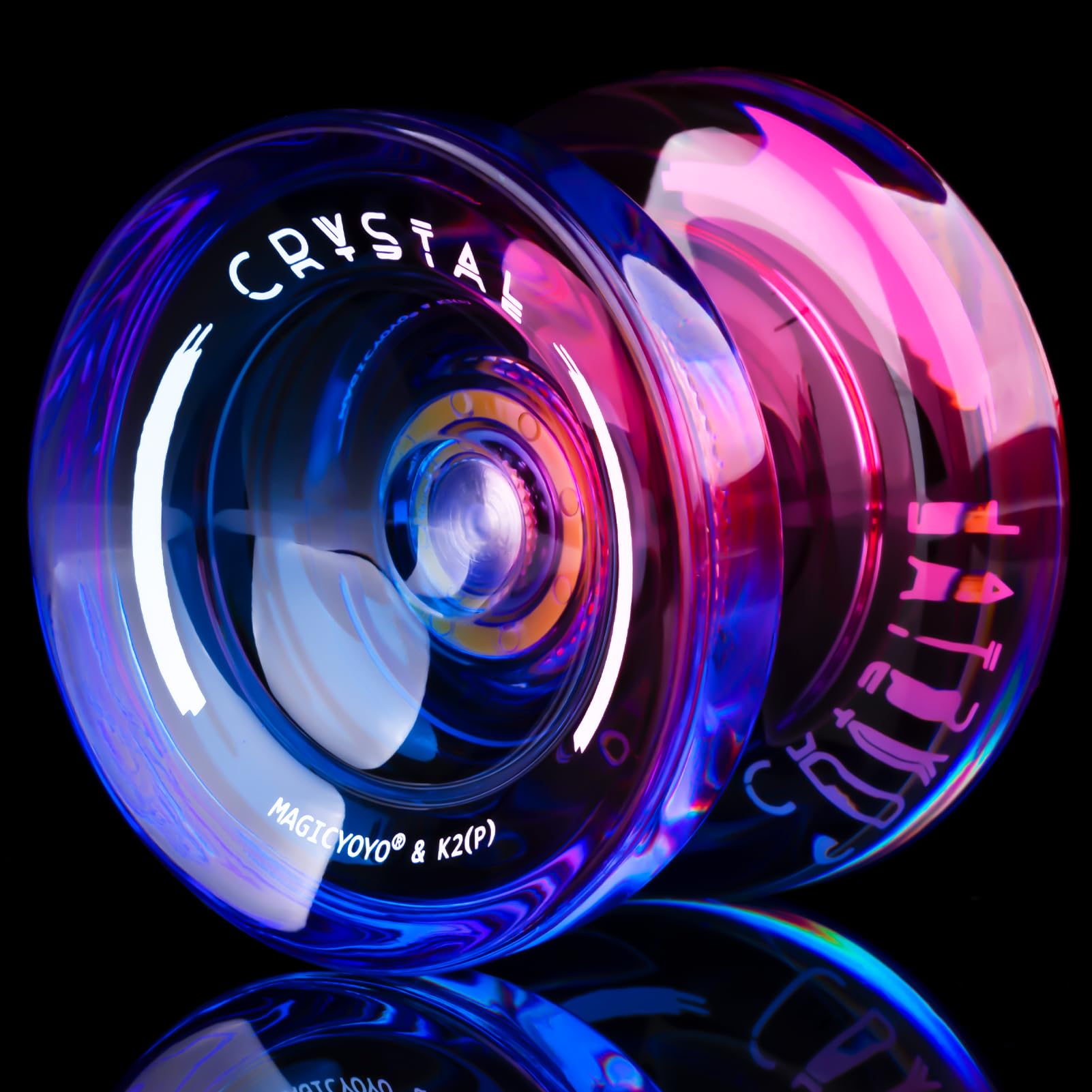 Buy now MAGICYOYO K2 Plus Crystal Orange Yoyo, Professional Fingerspin Trick Yo Yo for Kids/Adults, Responsive Yo-yo for Beginner, Replacement Unresponsive Bearing with 6 Yo yo Strings+Bearing Remover K2 Purple Pink at indiglob india