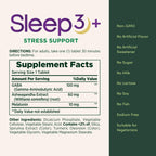 Nature's Bounty Stress Support Plus Melatonin, 56 Tri-Layered Tablets | Sleep3 Maximum Strength 100% Drug Free Sleep Aid, Dietary Supplement with Ashwagandha, Time Release Technology, 10mg