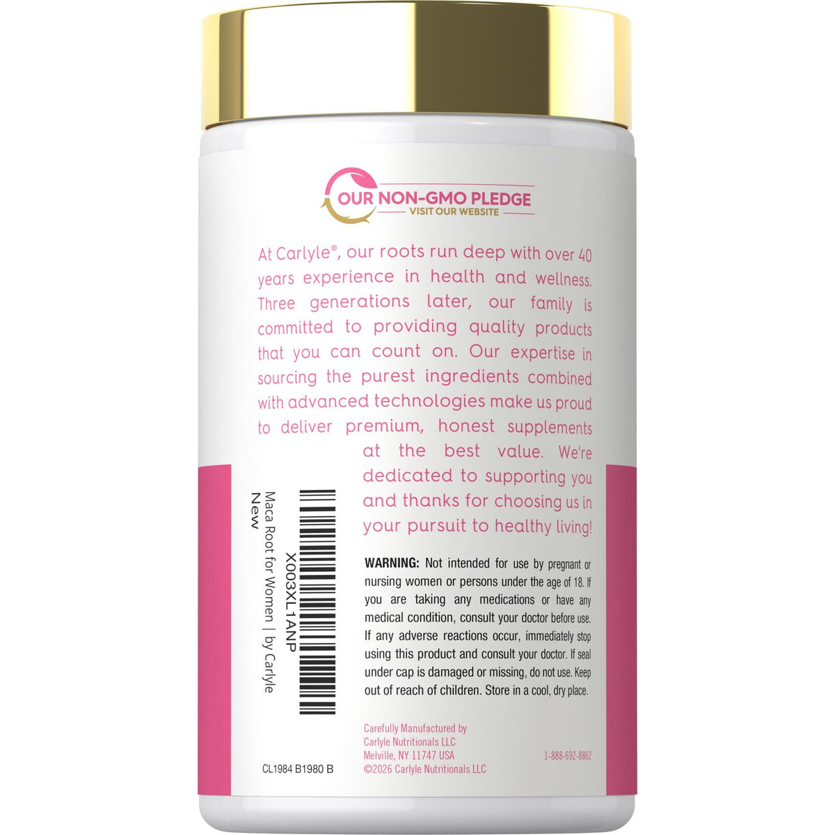 Carlyle Maca Root Capsules for Women | 150 Count