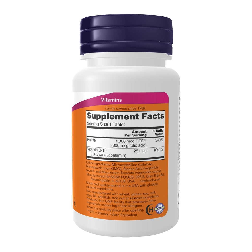 Buy now NOW Foods Folic Acid 800 mcg Tabs (Pack of 2) at indiglob india