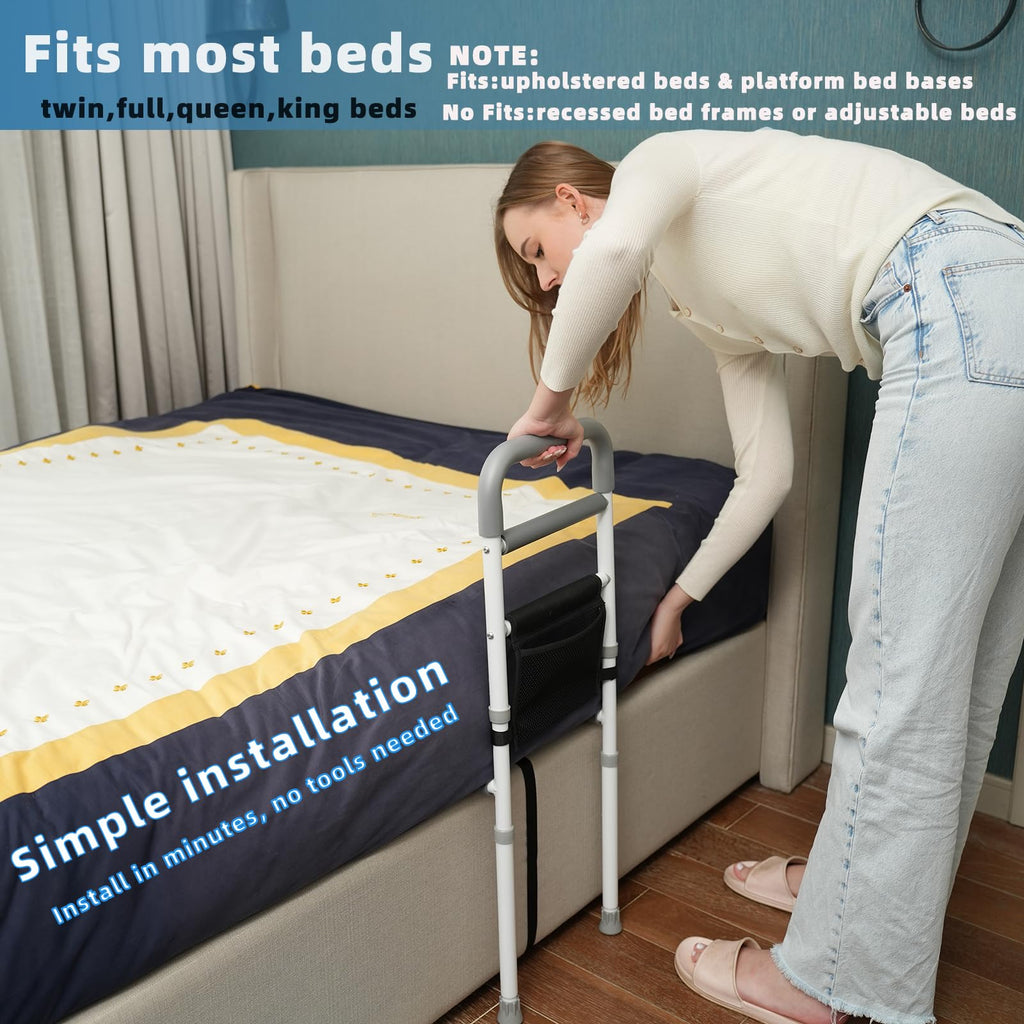 Bed Rails for Elderly Adults Safety with Bedside Support Legs
