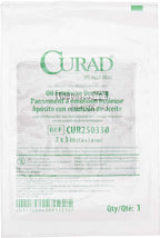 Curad Sterile Oil Emulsion Non-Adherent Gauze Dressing, 3x3 inches, for Minor Burns, Abrasions, 50 Count (Pack of 1)