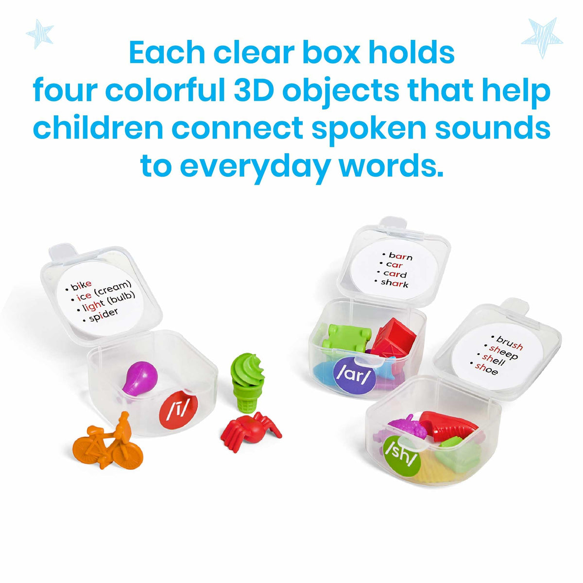 hand2mind Mini Object Phoneme Toolboxes, Phonics Manipulatives, Ages 3+