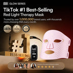 INIA Red Light Therapy Mask for Face, 850nm NIR, Red/Blue LED Light 4 Modes | Visible Results in Just 4 Weeks, 220 LEDs, 105mW/cm² Output, 2600mAh Rechargeable Battery, 10-30min Timer, Auto Shut-off