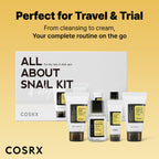 Buy now COSRX All About Snail Mucin Korean Skin Care Set, Mini Travel Essentials, Travel Size Gift Set with Snail Mucin Face Wash, Serum, Moisturizer & Eye Cream, Rejuvenating Kit at indiglob india
