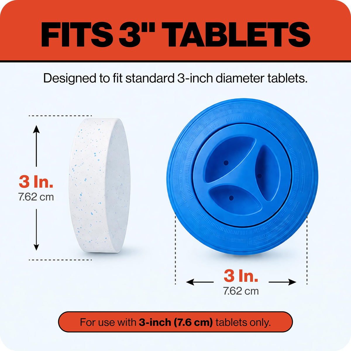 Swimables 3" Chlorine Tablet Floater, Pool Chlorine Floater for 3 Inch Tablets, Floating Dispenser & Pool Chlorine Dispenser, Adjustable Chlorine Floater for Pool, Hot Tub Chlorine Floater & Spas