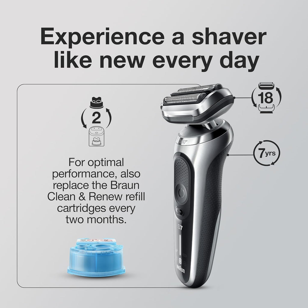 Buy now Braun EasyClick Cleansing Brush Attachment for Series 5, 6 and 7 Electric Razors, Compatible with Electric Shavers 5018s, 5020s, 6075cc, 7071cc, 7075cc, 7085cc, 7020s, 5050cs, 6020s, 6072cc, 7027cs at indiglob india