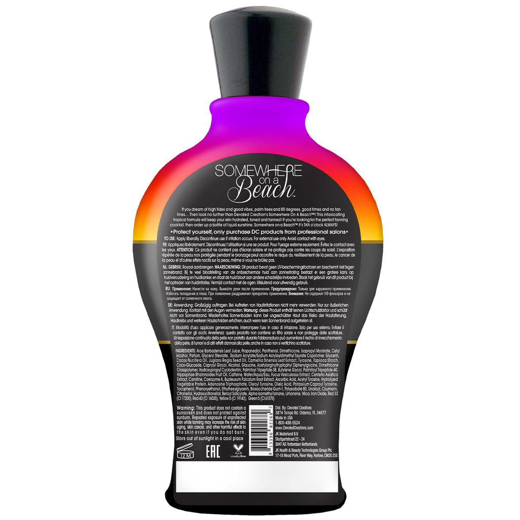 Somewhere on a Beach, Indoor Outdoor, Instant Dark Tanning Lotion 12.25 Ounce