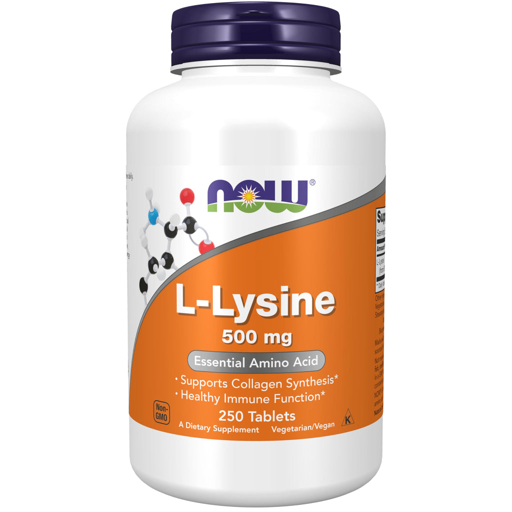NOW Foods Supplements, L-Lysine (L-Lysine Hydrochloride) 500 mg, Amino Acid, 100 Count(Pack of 1)
