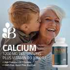 Bronson Calcium 1200 mg + Vitamin D3 1000 IU for Bone Health, 120 Tablets | High Potency Formula, Non-GMO, Gluten-Free & Soy-Free
