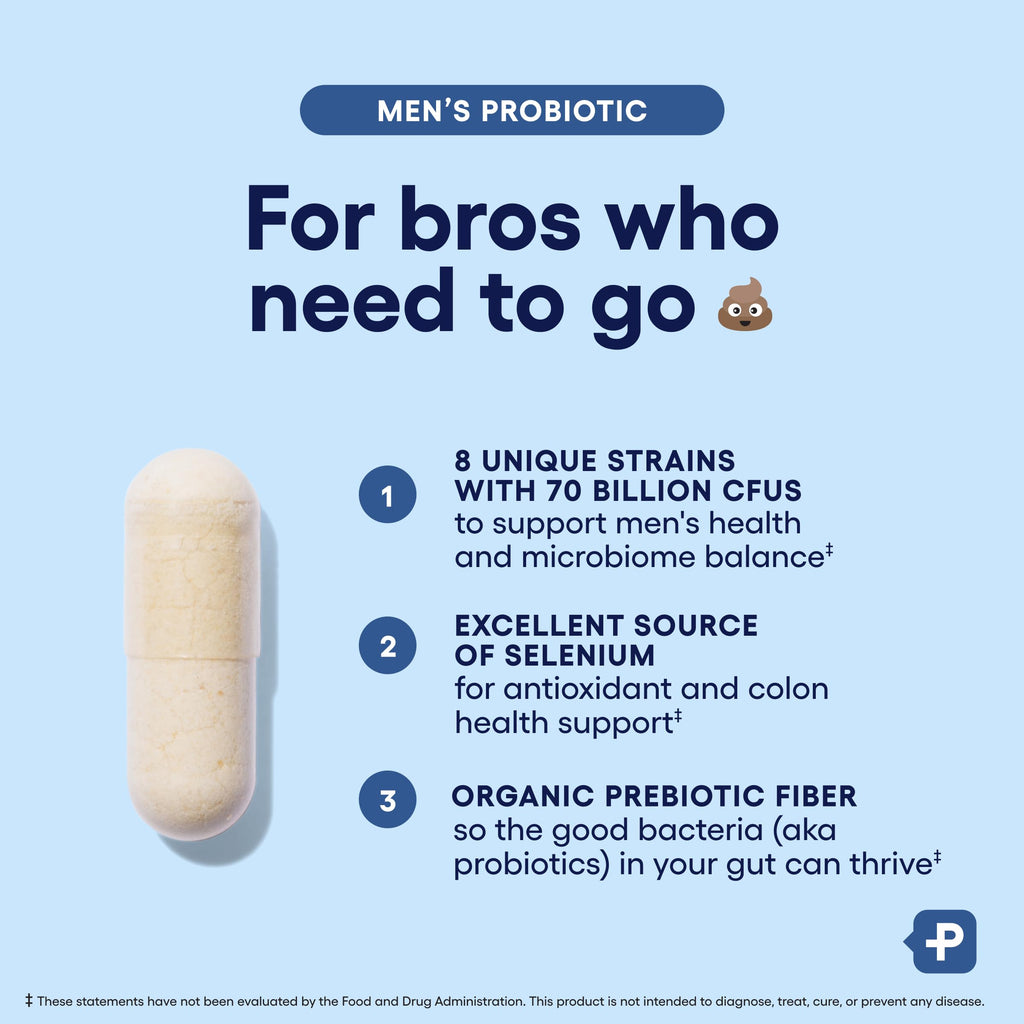 Physician's Choice Probiotics for Men - 70 Billion CFU - 8 Strains - w/Selenium & Organic Prebiotics - Supports Digestive Health, Microbiome, Colon, & Immune Health - Advanced Men's Probiotic - 30ct