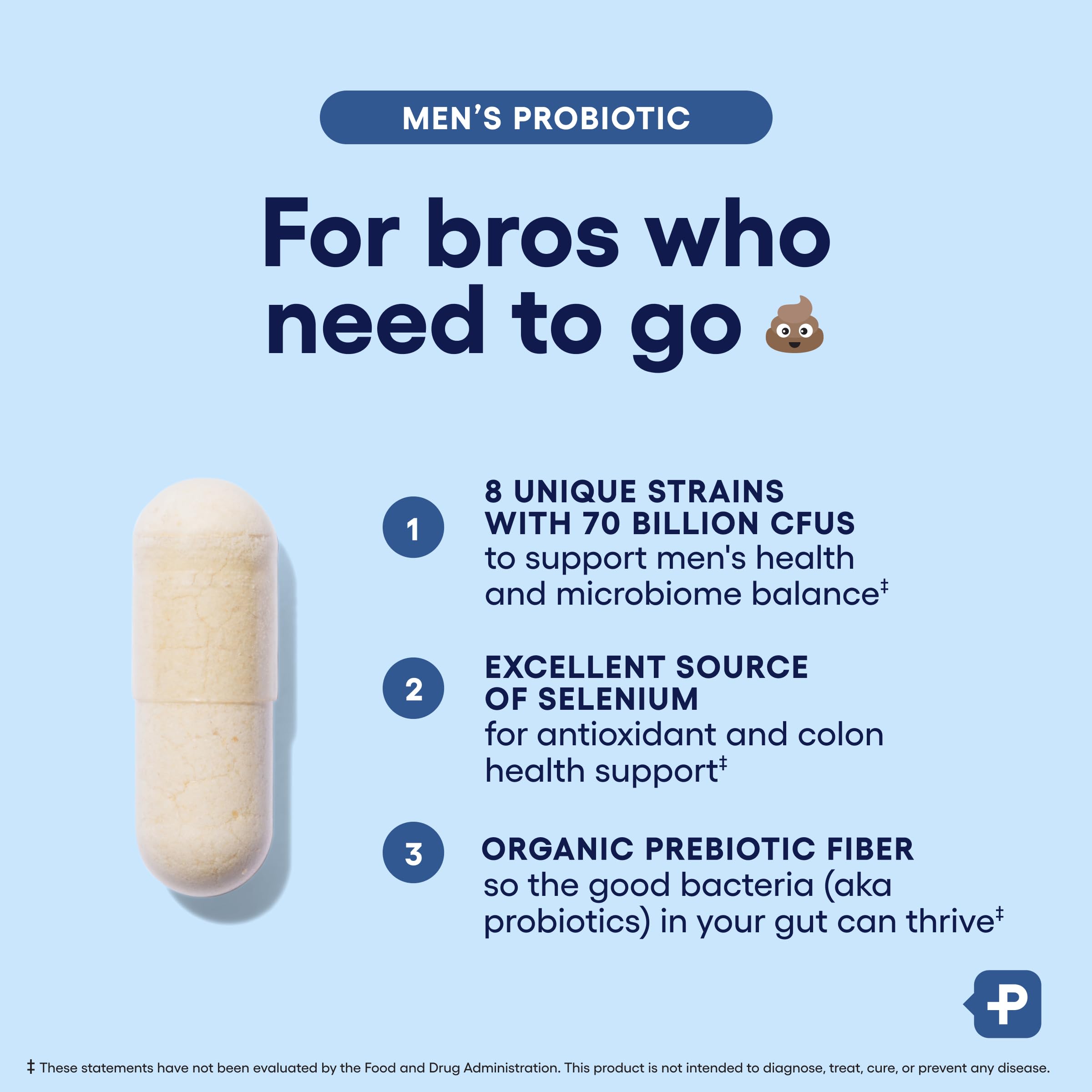 Physician's Choice Probiotics for Men - 70 Billion CFU - 8 Strains - w/Selenium & Organic Prebiotics - Supports Digestive Health, Microbiome, Colon, & Immune Health - Advanced Men's Probiotic - 30ct