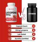 Lycopene Supplement for Men 60mg, 150 Capsules, Natural Tomato Extract Powder, 4 Month Supply, 100% Veg Lycopene Complex, Non-GMO and Gluten Free Carotenoid Supplement
