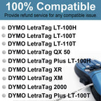 Buy now FlyLong 6pack Compatible Label Tape Replacement for DYMO Letratag 91330 Paper Refills 12mm x 4m (1/2 Inch x 13 Feet) Black on White Label Tapes 10697 for DYMO LetraTag Plus LT100H LT100T Label Makers at indiglob india