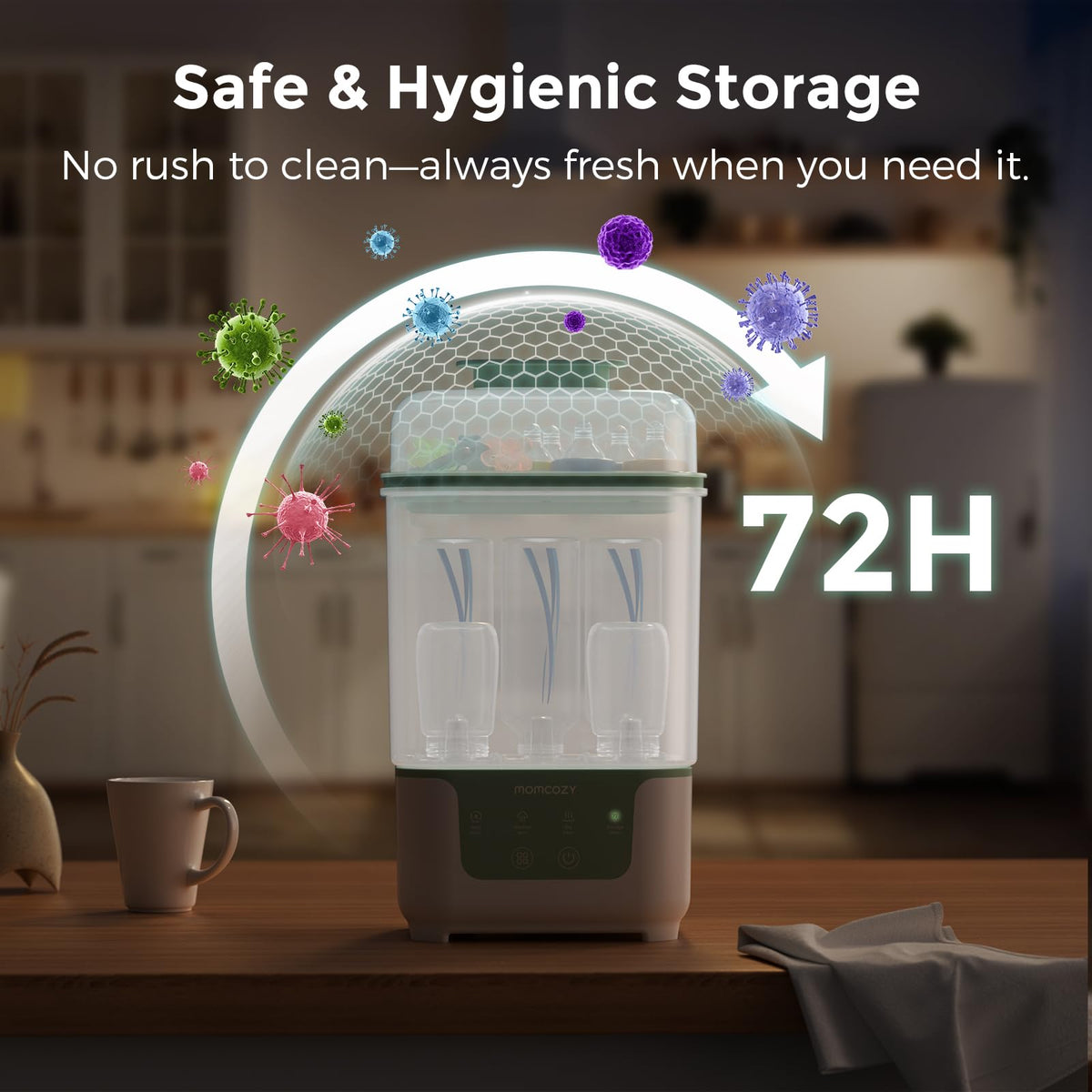 Momcozy New Modular Nesting 4 in 1 Compact Bottle Sterilizer and Dryer