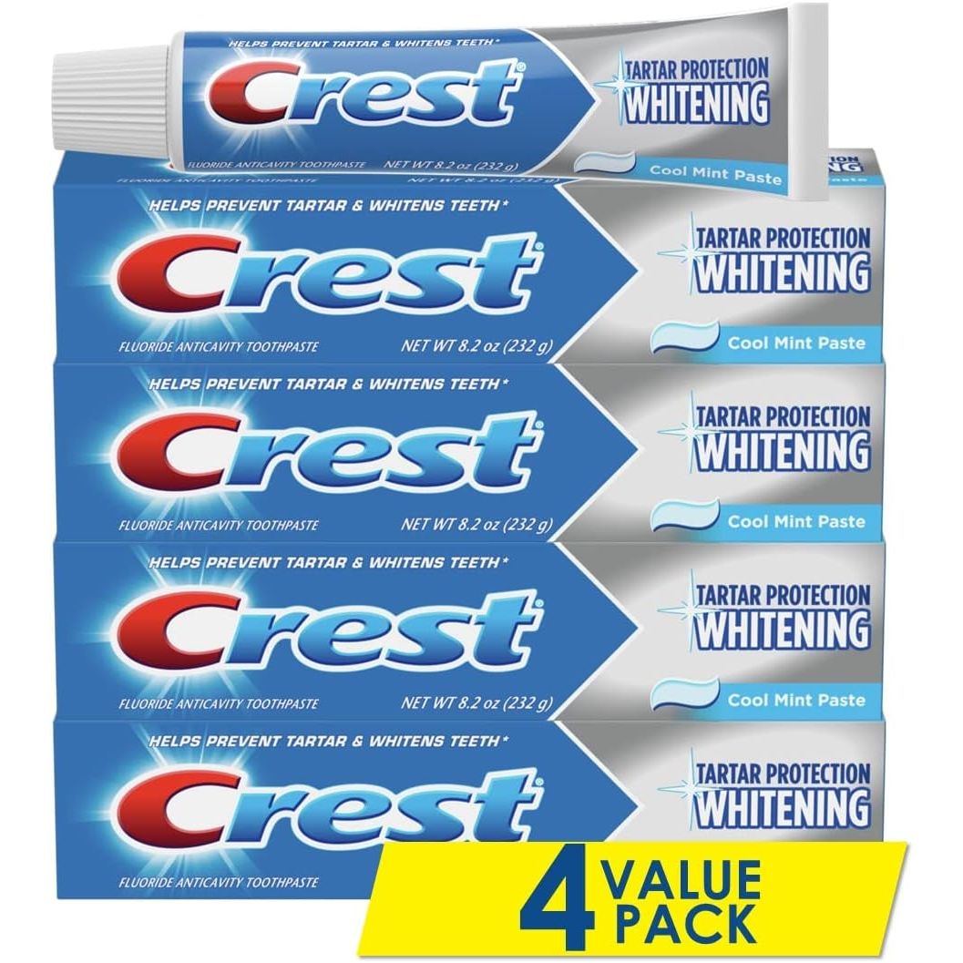 Buy now Crest Tartar Protection Whitening Cool Mint Flavor Toothpaste 8.2 Oz (Pack of 4) 8.2 Ounce (Pack of 4) Mint at indiglob india
