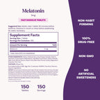 Natrol Melatonin 3 mg Fast Dissolve Tablets, Strawberry, 150 Count | Sleep Support for Adults, for Occasional Sleeplessness, No Water Needed, 100% Drug-Free, Non-Habit Forming