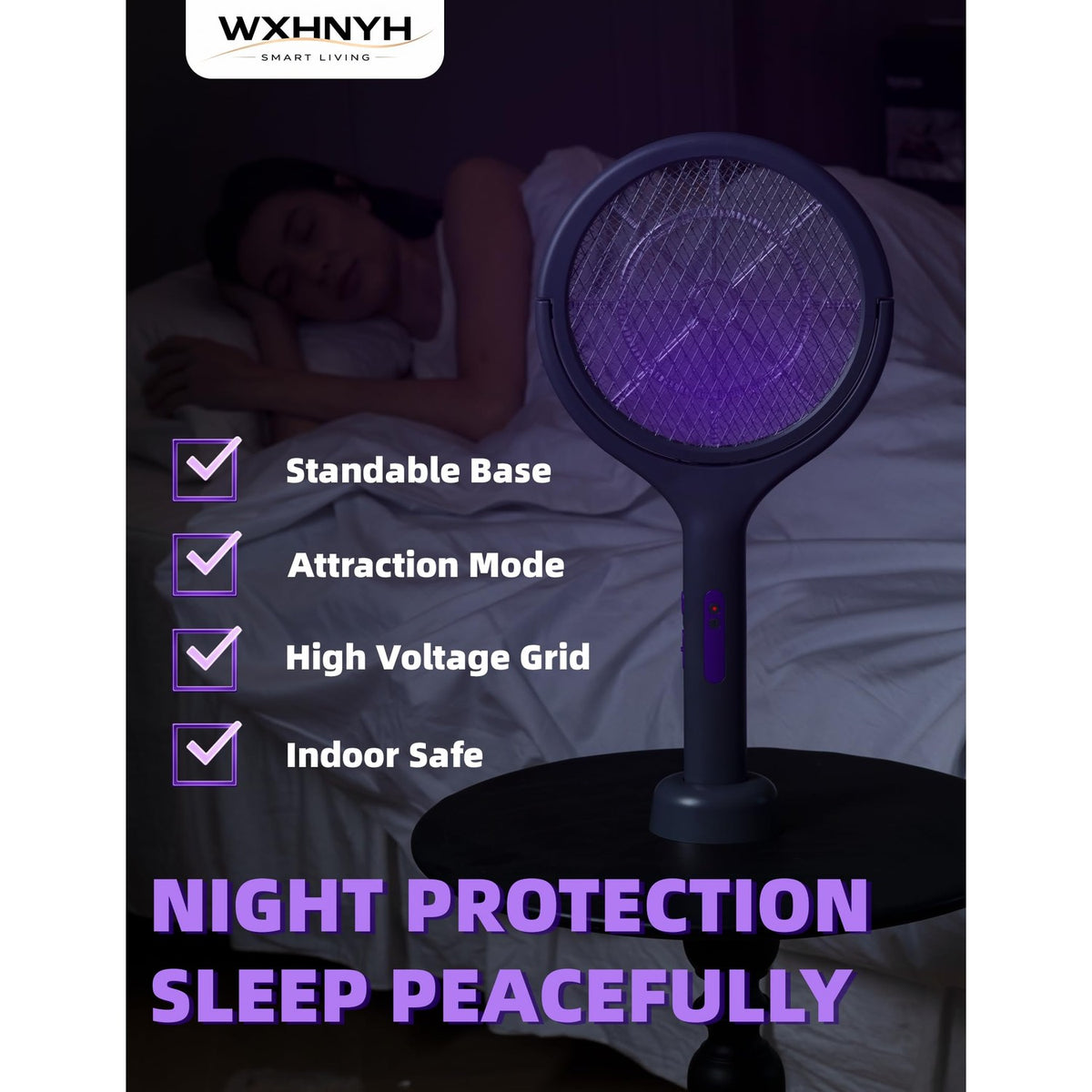 Electric Fly Swatter with Extendable Handle & Rotating Head, 3000V Rechargeable Bug Zapper Racket, 1200mAh Long Lasting, Reach Every Corner, Indoor Outdoor Mosquito Swatter