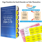 Upgraded Index Tabs for DSM-5-TR 2022, 94 Printed DSM-V-TR Tabs, 100 Tabs in Total, with Alignment Guide & Disorders Description Sheet for The Diagnostic and Statistical Manual of Mental Disorders