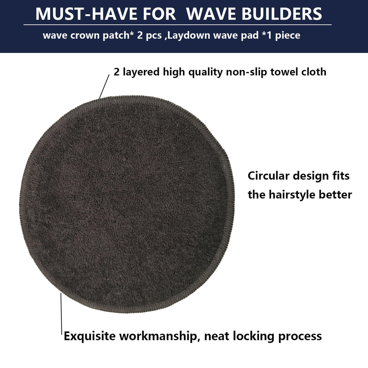 Crown Patch for Waves And Laydown 360 Wave Pad Used With Wave Cap