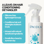 Pacifica Coconut Milk Hair Detangler Spray – Leave-In Conditioning Elixir for Tangle-Free Hair – Instantly Detangles Knots, Adds Shine & Moisture, Prevents Breakage & Frizz – Vegan & Cruelty-Free | Vegan