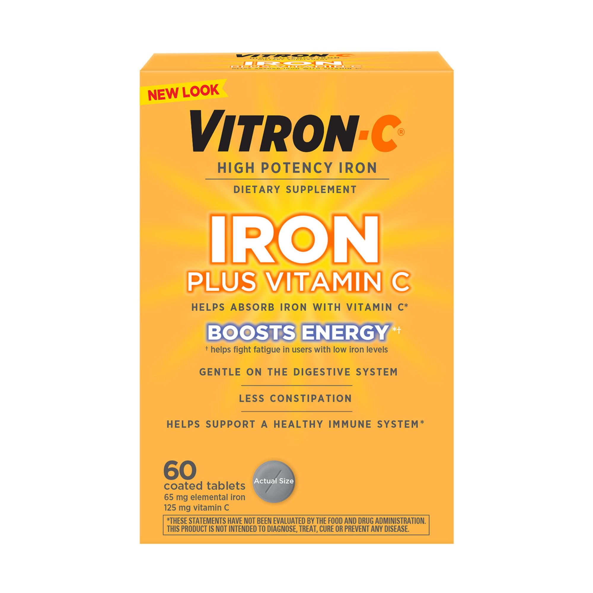 Vitron-C High Potency Iron Supplement, 60ct and Mag-Ox 400 Magnesium Mineral Supplement 60ct